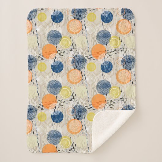 抽象芸術カラフル水玉模様 シェルパブランケット (正面)