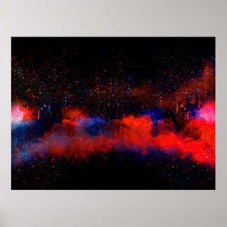 抽象芸術カラフル水絵画色の背景 ポスター