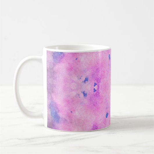 抽象芸術カラフル水色デジタルア絵画ート コーヒーマグカップ (左)