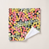 抽象芸術カラフル水色ドット バスタオルセット (ウォッシュタオル)