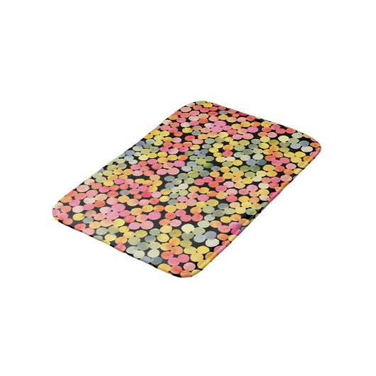 抽象芸術カラフル水色ドット バスマット (アングル)