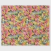 抽象芸術カラフル水色ドット ラッピングペーパー (フラット)