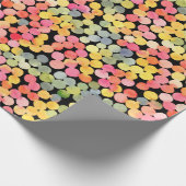 抽象芸術カラフル水色ドット ラッピングペーパー (角)