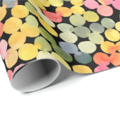 抽象芸術カラフル水色ドット ラッピングペーパー (ロールコーナー)