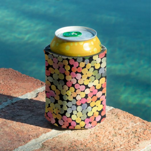 抽象芸術カラフル水色ドット 缶クーラー (インサイチュ プール)