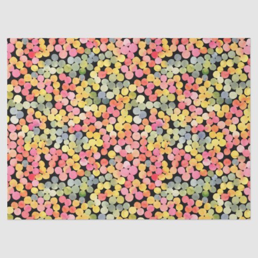 抽象芸術カラフル水色ドット 薄葉紙 (正面)