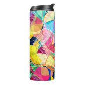 抽象芸術カラフル水色、ファンタスティック背景 タンブラー (回転左)