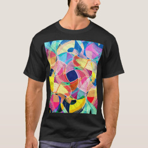 抽象芸術カラフル水色、ファンタスティック背景 Tシャツ