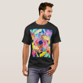 抽象芸術カラフル水色、ファンタスティック背景 Tシャツ (正面フル)