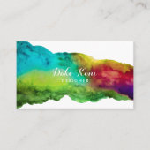 抽象芸術カラフル水色 名刺 (正面)