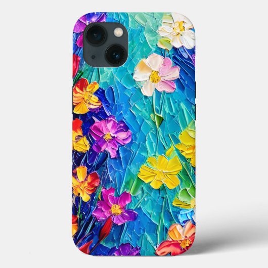 抽象芸術カラフル油彩画春の花 Case-Mate iPhoneケース (裏面)