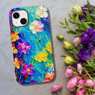 抽象芸術カラフル油彩画春の花 Case-Mate iPhone 14ケース