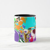 抽象芸術カラフル泡 マグカップ (中央)