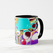 抽象芸術カラフル泡 マグカップ (正面右)
