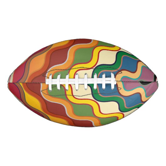 抽象芸術カラフル波ストライプ波 アメリカンフットボール (正面)