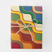 抽象芸術カラフル波ストライプ波 ラッピングペーパーシート (インサイチュ)