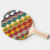 抽象芸術カラフル波ストライプ波 卓球ラケット (横)