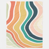 抽象芸術カラフル波形 フリースブランケット (正面)