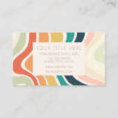 抽象芸術カラフル波形 名刺 (裏面)