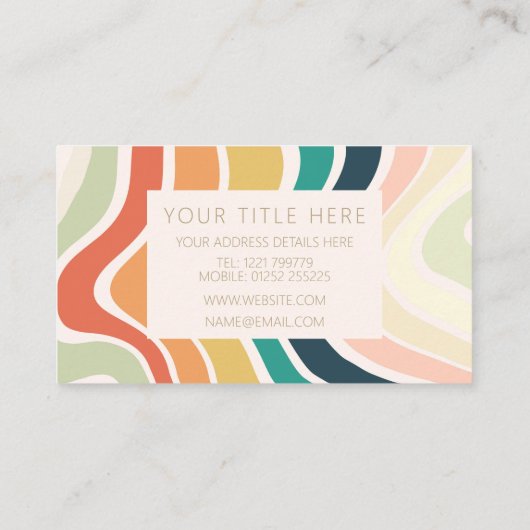 抽象芸術カラフル波形 名刺 (裏面)