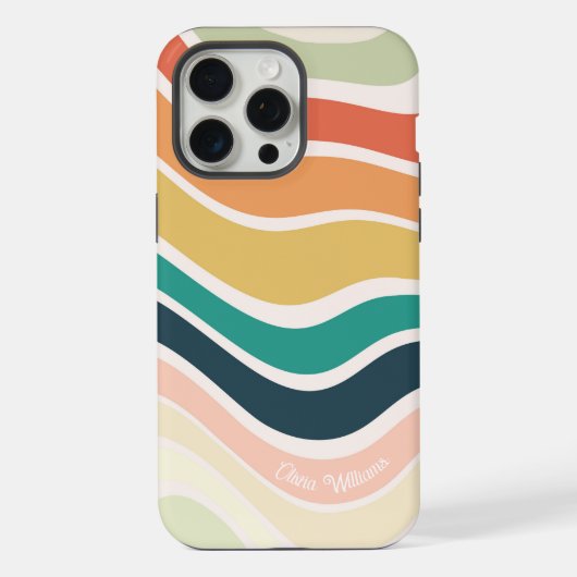 抽象芸術カラフル波形 iPhoneケース (裏面)