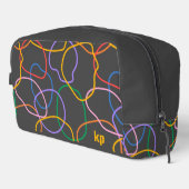 抽象芸術カラフル波線パターンモノグラム ドップキット (右コーナー)