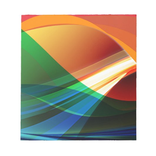 抽象芸術カラフル波 ノートパッド (正面)