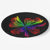 抽象芸術カラフル波 ペーパープレート (アングル)