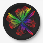 抽象芸術カラフル波 ペーパープレート (正面)