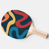 抽象芸術カラフル波 卓球ラケット (横)