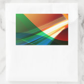 抽象芸術カラフル波 長方形シール (バッグ)