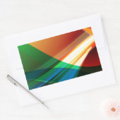 抽象芸術カラフル波 長方形シール (封筒)