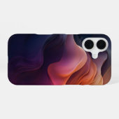 抽象芸術カラフル波 iPhone 16ケース (裏面横)