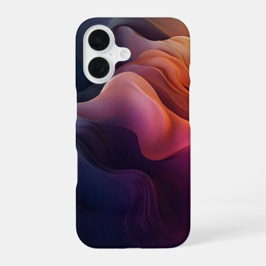 抽象芸術カラフル波 iPhone 16ケース (裏面)