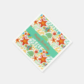 抽象芸術カラフル海獣マンガスタイル スタンダードカクテルナプキン (角)