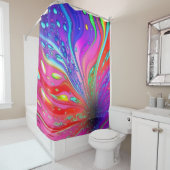 抽象芸術カラフル液波シャワーカーテン シャワーカーテン (インサイチュ)