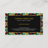 抽象芸術カラフル渦巻きステンドグラスの外観2b 名刺 (裏面)