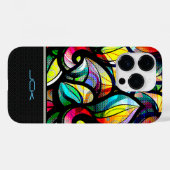 抽象芸術カラフル渦巻きステンドグラスの外観 Case-Mate iPhoneケース (裏面 (横))