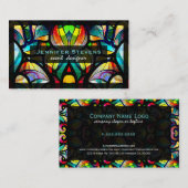 抽象芸術カラフル渦巻きステンドグラス外観2 名刺 (正面/裏面)