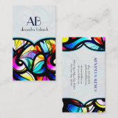 抽象芸術カラフル渦巻き型ステンドグラステンプレート 名刺 (正面/裏面)