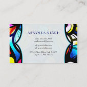 抽象芸術カラフル渦巻き型ステンドグラステンプレート 名刺 (裏面)