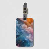 抽象芸術カラフル渦 ラゲッジタグ (正面縦)