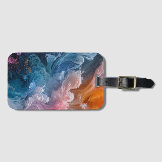 抽象芸術カラフル渦 ラゲッジタグ (正面横)
