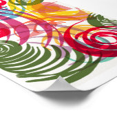 抽象芸術カラフル熱帯ポスター ポスター (角)