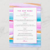 抽象芸術カラフル熱帯線イベントカスタムバー メニュー (正面)