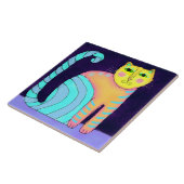 抽象芸術カラフル猫絵画の タイル (側面)