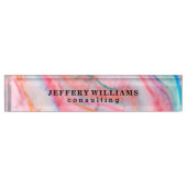 抽象芸術カラフル石灰パターン デスクネームプレート (正面)