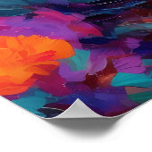 抽象芸術カラフル砂漠絵画サボテン ポスター (角)