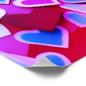 抽象芸術カラフル紙ハート ポスター (角)