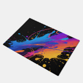 抽象芸術カラフル絵を描（ばちゃばちゃ）跳ねる背景 ドアマット (アングル)